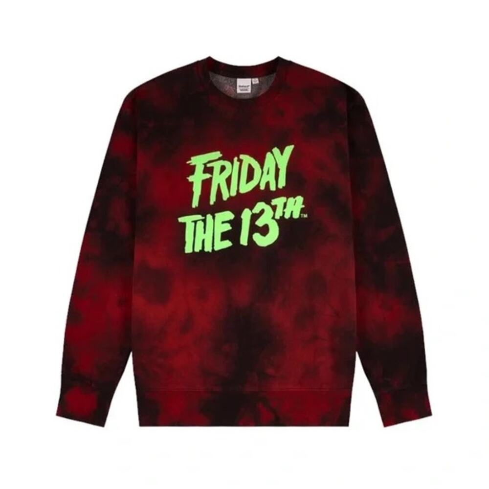 Vans x Friday The 13th Pullover Sweater Women Small Red Black Glow in Dark New - Picture 5 of 9